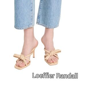 Loeffler Randall Margie Raffia Bow Heeled Sandals